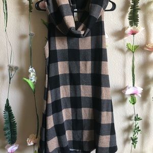 Black and Tan Sleeveless Poncho/Dress